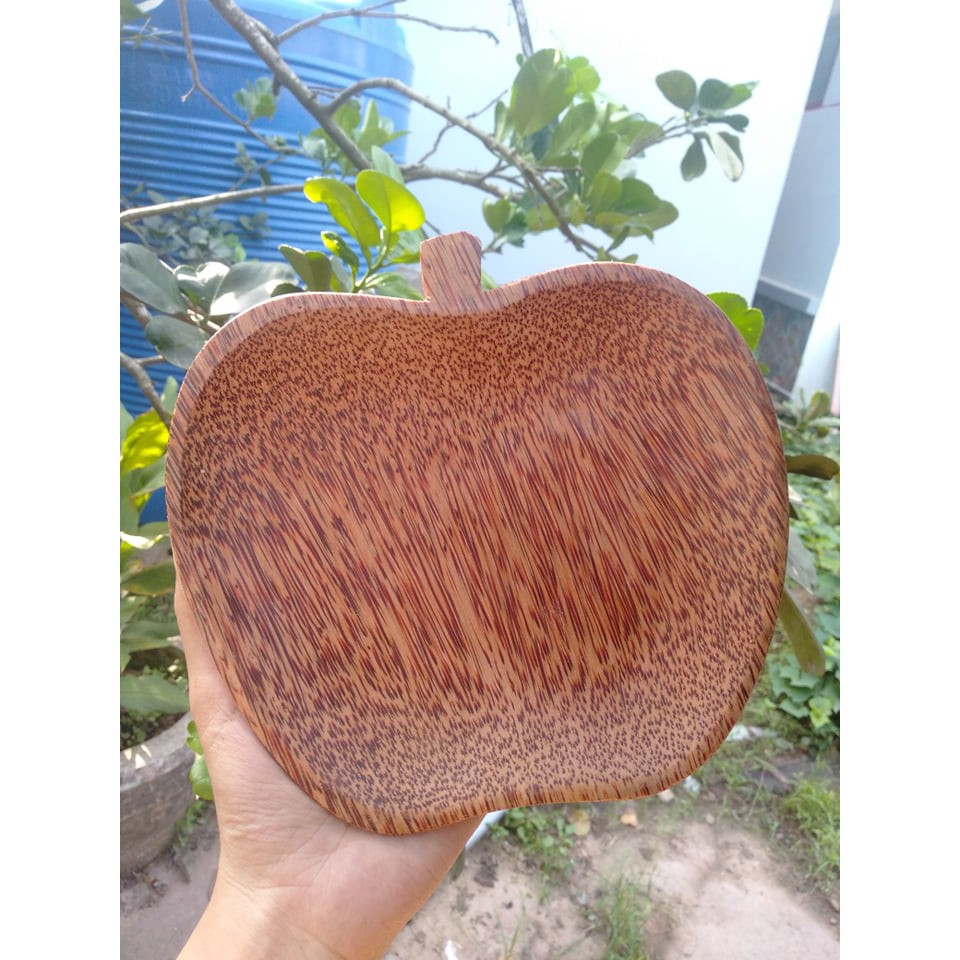 Dĩa gỗ dừa hình quả táo