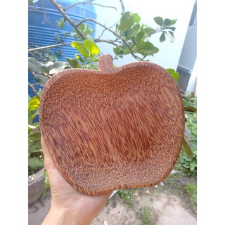 Dĩa gỗ dừa hình quả táo