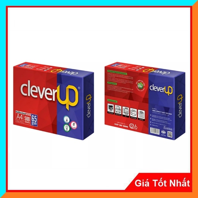 Giấy In Photo CleverUp Bãi Bằng Giá Rẻ  A4 Định lượng 65gsm độ trắng 92. Thích Hợp Với Các Máy Trên Thị Trường