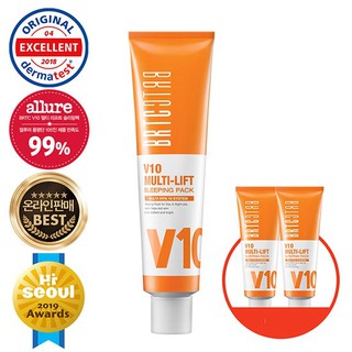 Kem ngủ trắng da căng bóng sau 3 ngày  BRTC V10 Multi Lift Sleeping Pack Trắng Da - Dưỡng Ẩm - Chống Nhăn 20ml