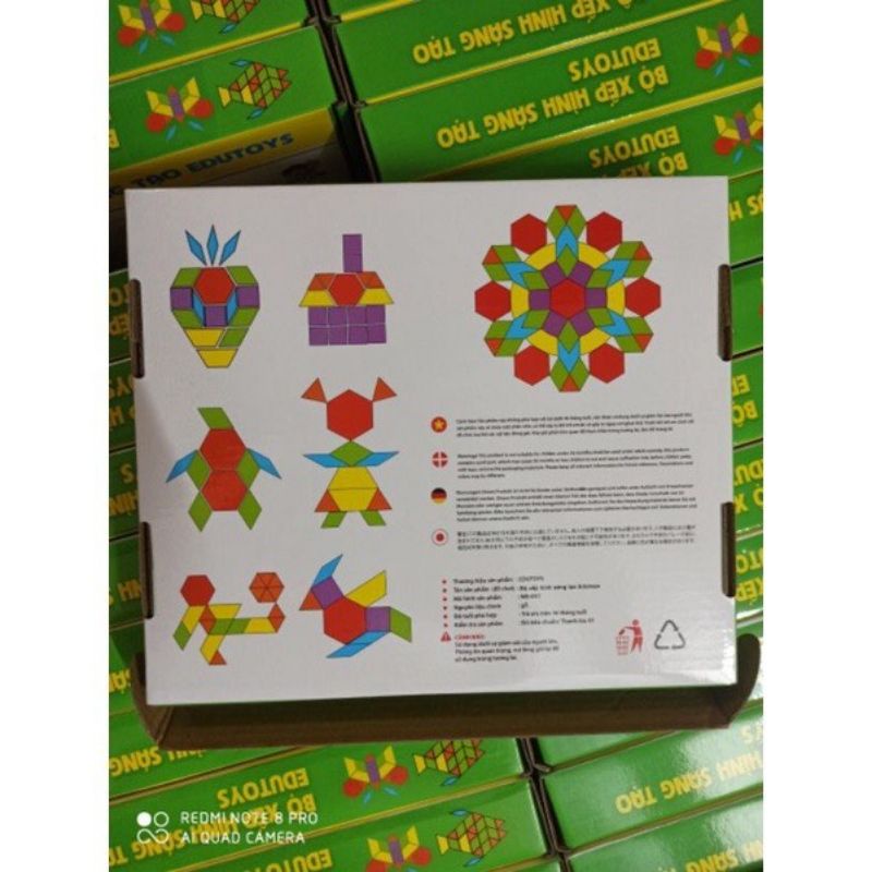 Bộ xếp hình tangram 155 chi tiết đồ chơi gỗ phát triển trí tuệ
