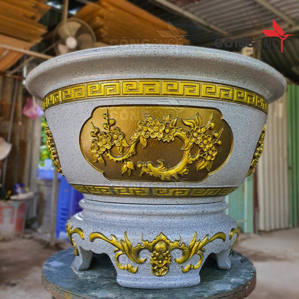 Khuôn Chậu Cảnh Tròn 60 kèm Chân Đôn