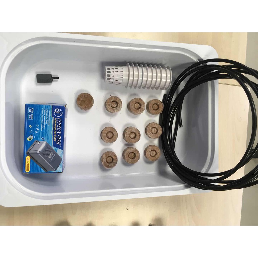 Bộ thùng trồng rau thủy canh + bơm oxy