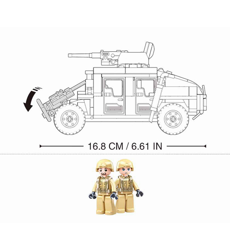 SLUBAN World War II Military Vehicle Technic Car Soldier Figures Weapon Truck Building Blocks Bricks Education Toys For lego