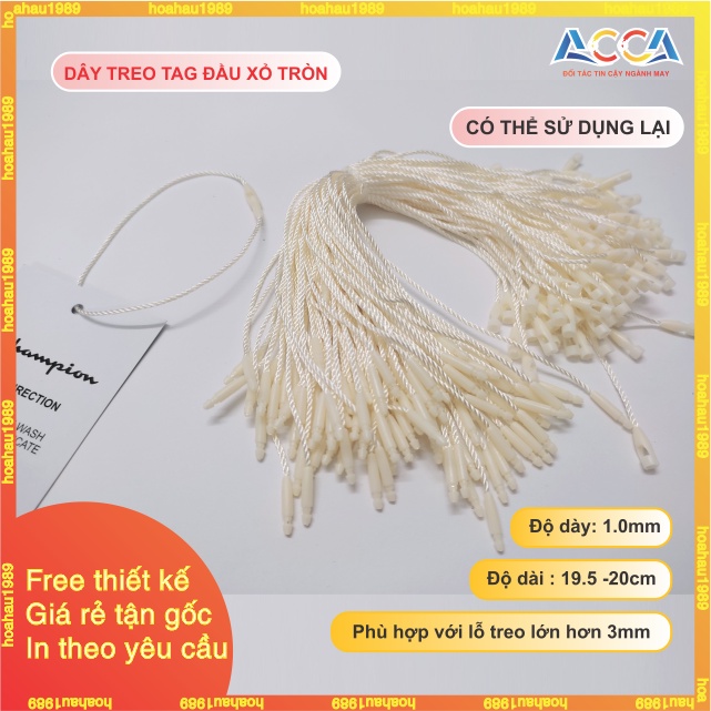 Dây treo mác dây dù ti xỏ tag mác quần áo loại cao cấp chất liệu Polyester_Nhận làm dây treo khắc Logo theo yêu cầu