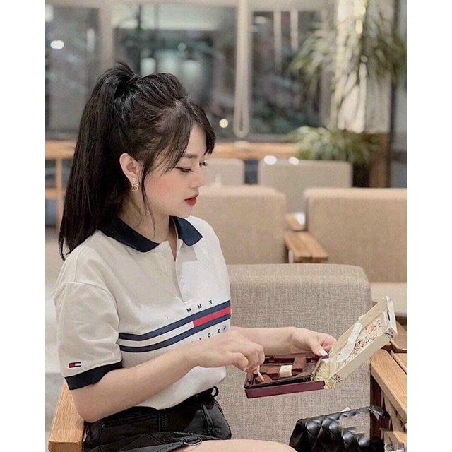 Áo polo nữ Tom.my cổ nút chất cotton đẹp , mang mát ạ , giá siêu iu