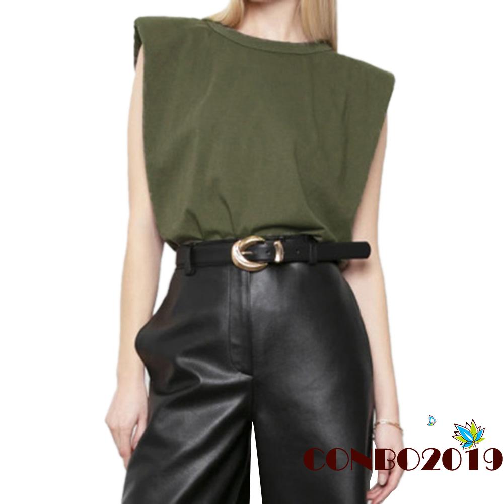 Áo Thun Không Tay Cổ Tròn Màu Trơn Thời Trang Cho Nữ