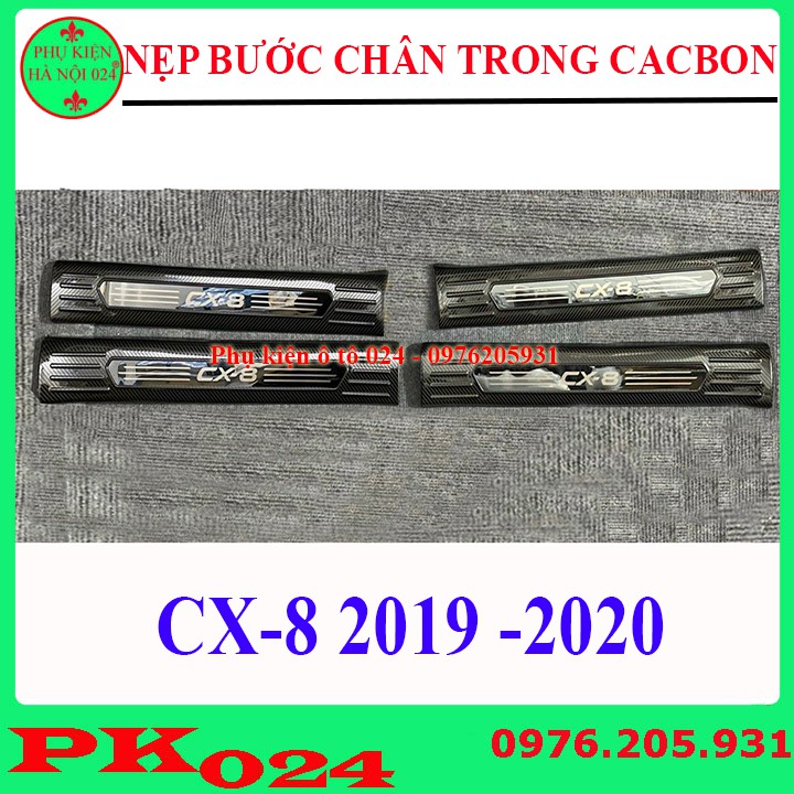 [Cacbon CX8] Nẹp Bước Chân Trong Ngoài Vân Cacbon Ô Tô CX8, CX-8 2019-2020