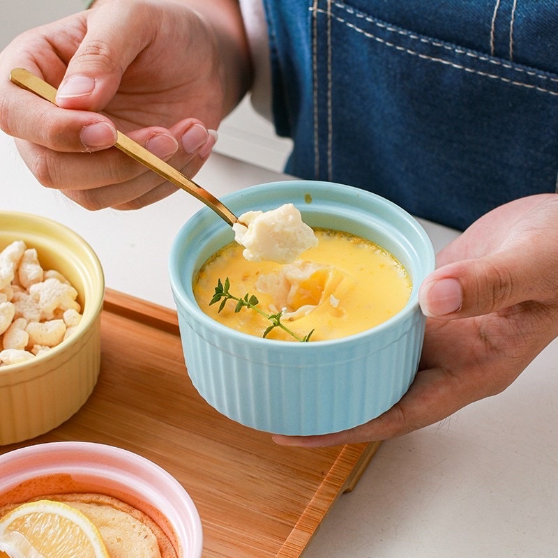 Bát chén hũ gốm sứ ramenkin có nắp cho bé ăn dặm kiểu nhật Nướng hấp bánh chưng yến decor sốt chấm gia vị