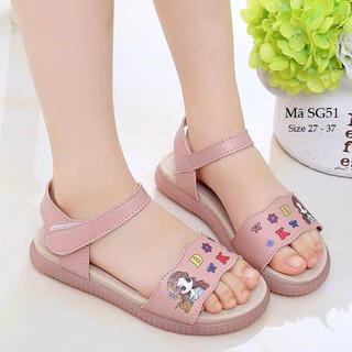 Sandal bé gái 3 - 12 tuổi mang êm không đau chân dép quai hậu bé gái (nữ) đi học thời trang phong cách Hàn Quốc SG51