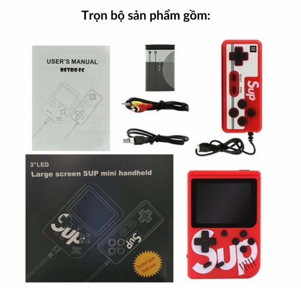 Máy Chơi Game Cầm Tay SUP 400 trò chơi, G1 Plus 400 In 1 - Bảo Hành 12 Tháng