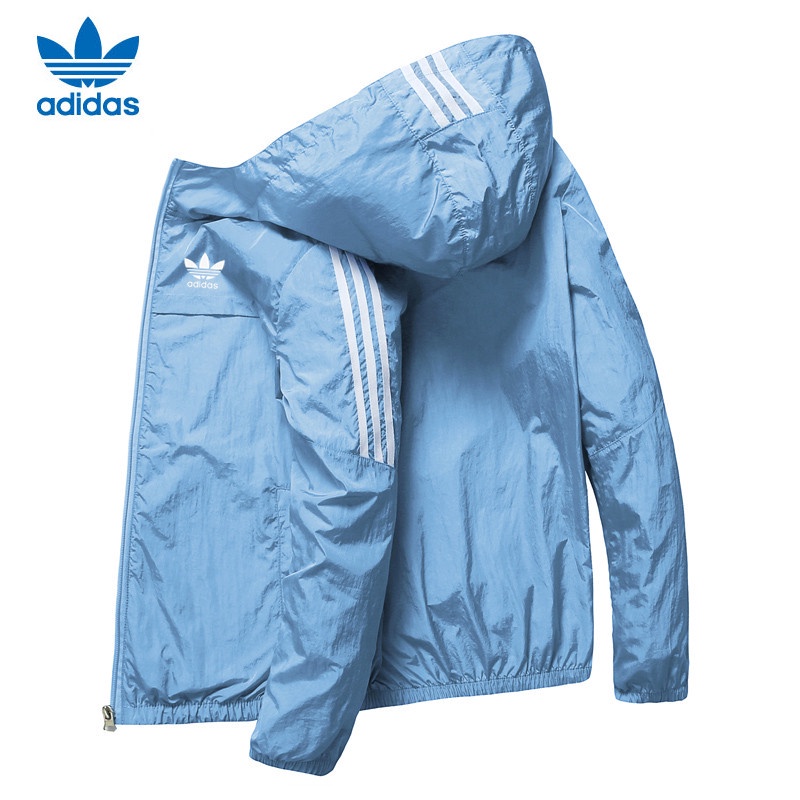 Adidas Áo Khoác Có Mũ Gió Nam Nữ Mùa Đông Mỏng Chống Gió Chống Nắng Chạy Thể Thao Thể Thao Áo Khoác Quần Áo