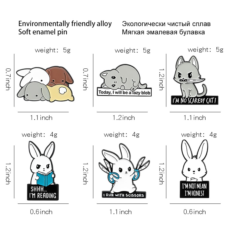 Ghim cài áo phong cách hoạt hình dễ thương