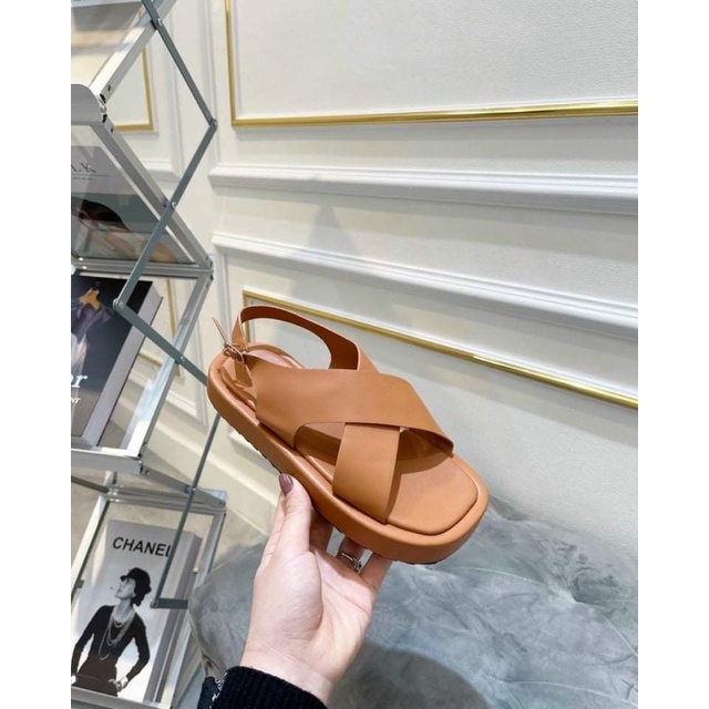 Sandal xuồng 3 phân MAILIAA quai chéo da mềm đi êm chân