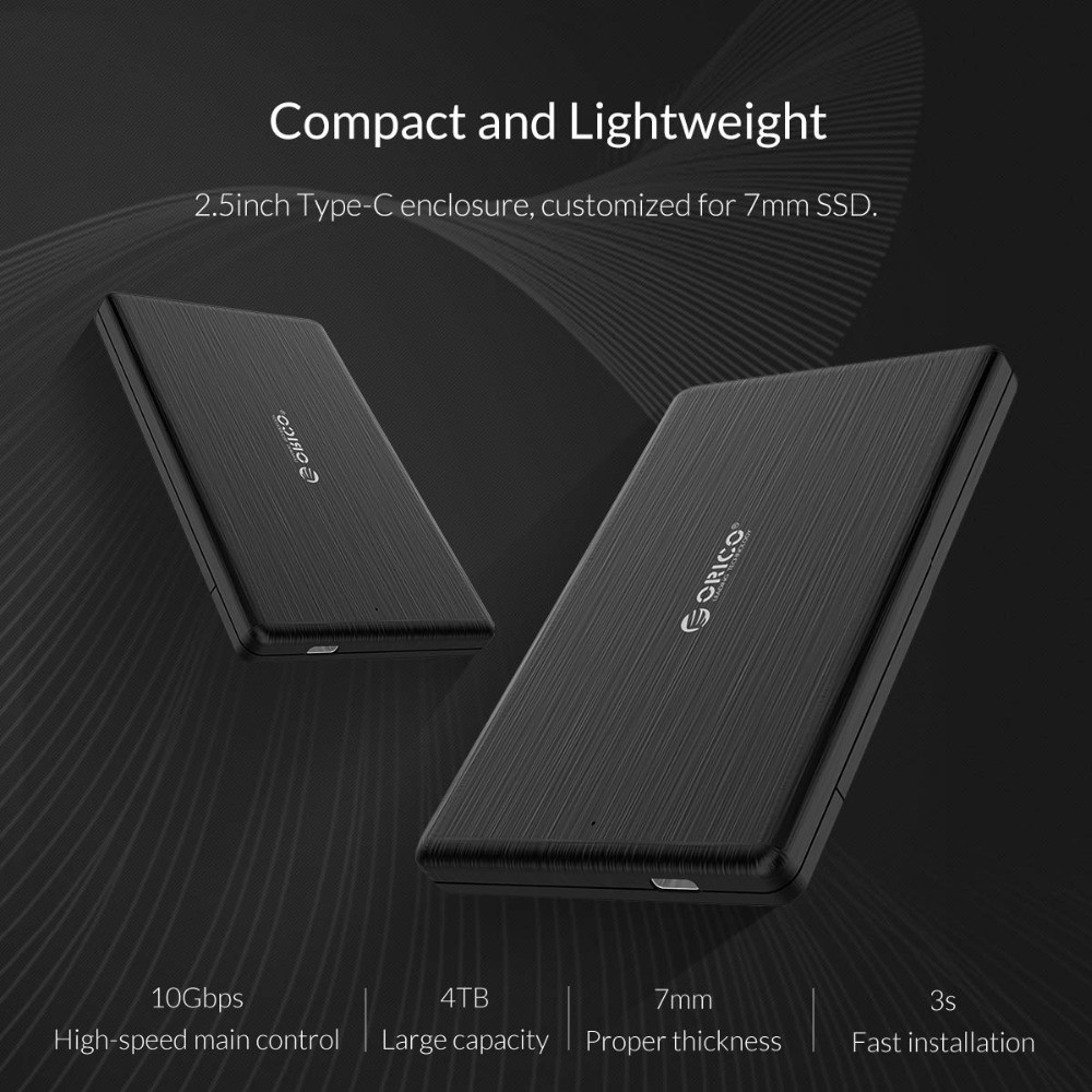 Hộp Đựng Ổ Cứng Di Động HDD SSD ORICO 2578C3-G2 SATA Sang Cổng USB 3.1 Type C Gen 2 10GBPS 4TB 2.5inch | BigBuy360 - bigbuy360.vn