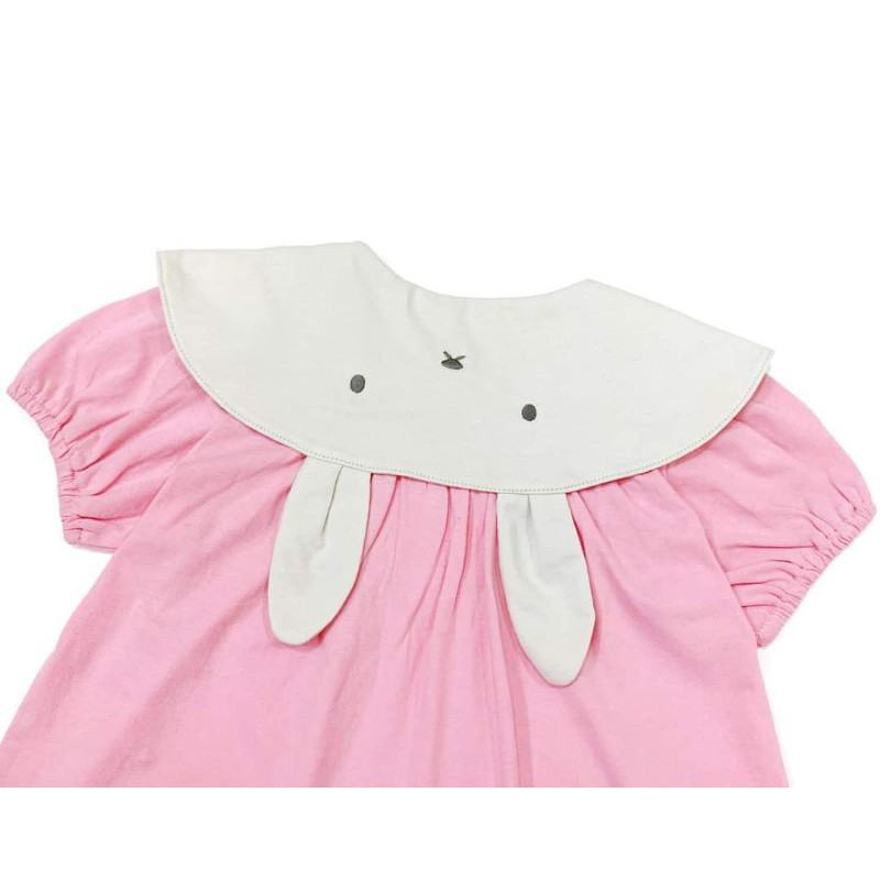 Đầm thỏ hồng thun cotton Milk Mile VNXK cho bé gái