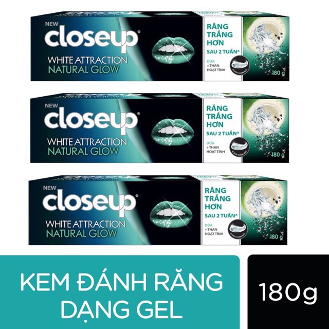 Kem đánh răng Closeup than hoạt tính hương dừa 180g