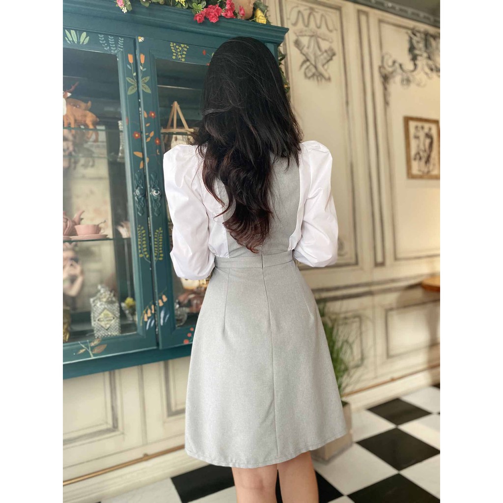 Đầm công sở nữ xinh thiết kế dễ thương cổ sơ mi nữ tính thanh lịch dáng chữ a | BigBuy360 - bigbuy360.vn