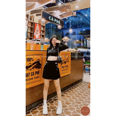 Chân Váy Nhung Đính Cúc Hoa , Chất Dày Dặn , Lên Dáng Siêu Hot Cho Nàng