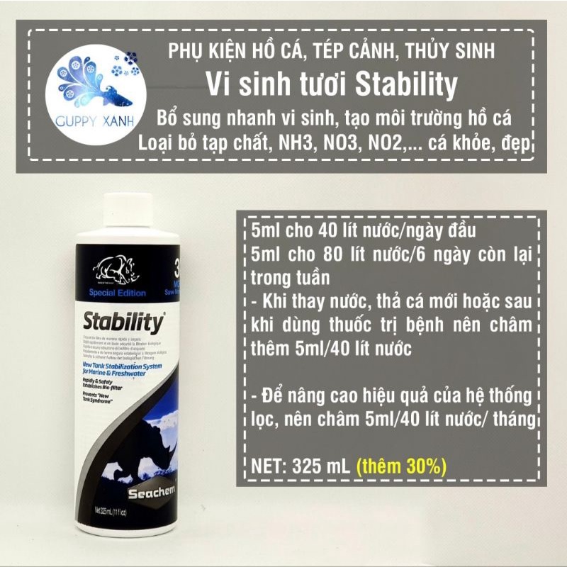 Vi Sinh Sống Seachem Stability Đức  250ml