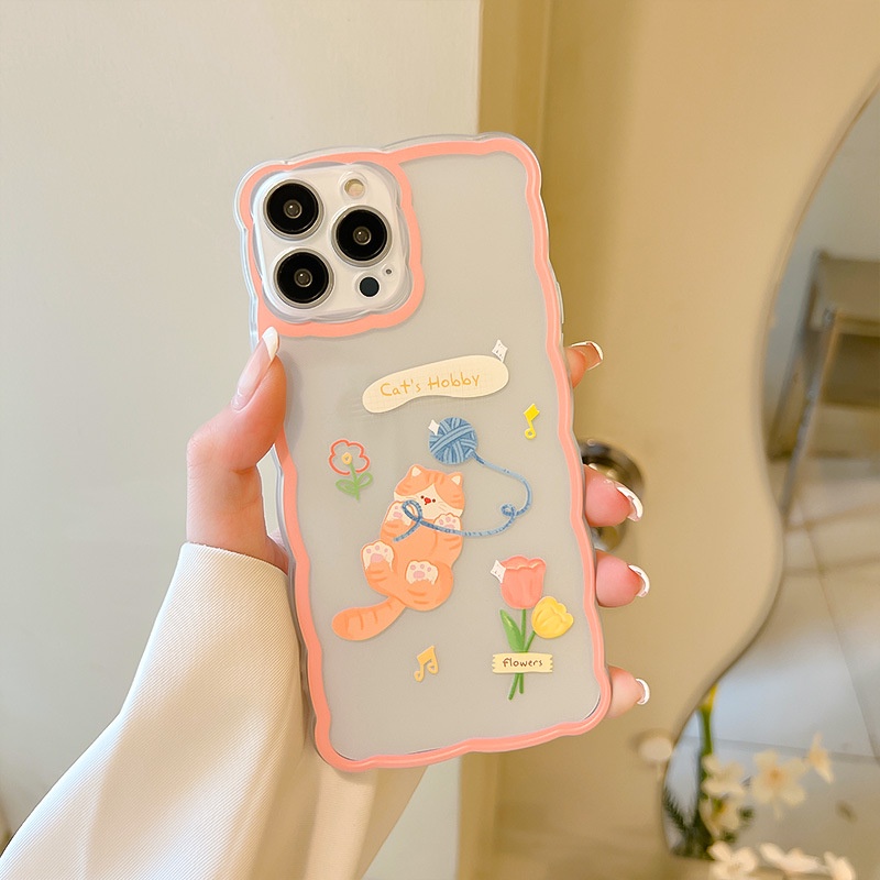 Ốp lưng iphone Ốp Điện Thoại Họa Tiết Mèo Hoạt Hình Dễ Thương Cho Iphone 13Pro 12 11 / 14pro / xr 6 / 7 / 8p-14 Dinuo case