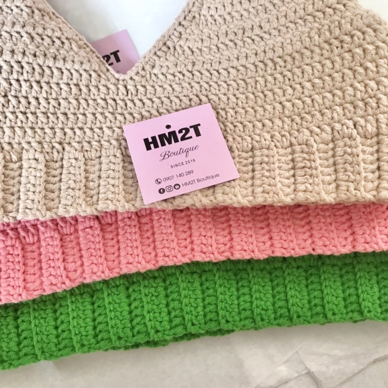 Áo bralette croptop len móc basic