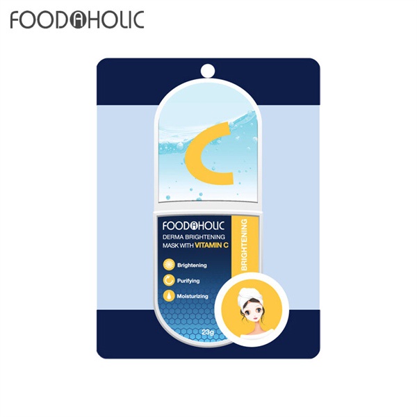 Mặt Nạ Foodaholic Vitamin C  Dưỡng Ẩm, Sáng Da Derma Brightening Mask With Vitamin C 23g