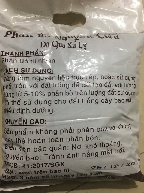 Phân bò khô đã qua xử lý dùng cho mọi loại cây trồng ( Hàng Loại 1 ) ( Hàng Loại 1 )