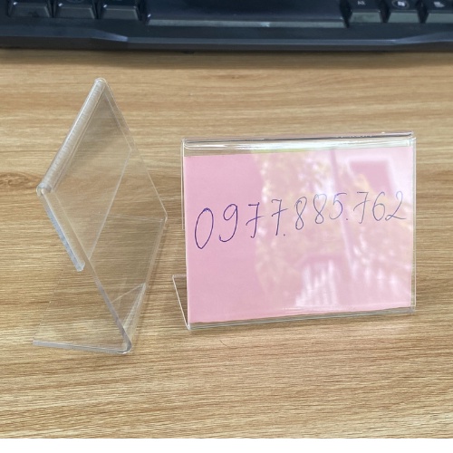 Bảng tên bánh bằng mica KT 6*8cm, bảng cài tên sản phẩm tiện ích nhỏ gọn dùng trong trưng bày giới thiệu sp, menu mica