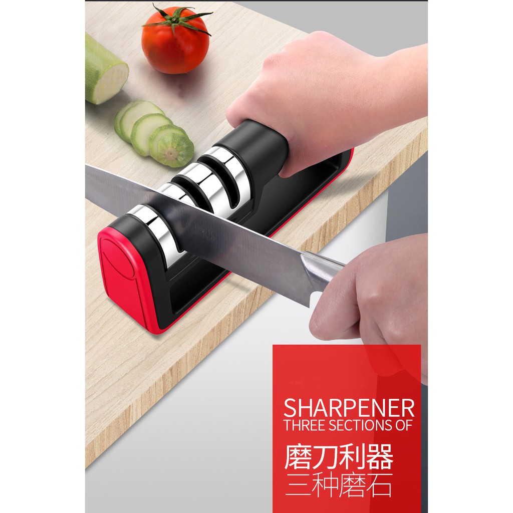 Bộ Mài Dao Rẻ Đỏ Đa Năng, Dụng Cụ Mài Dao Kéo Cầm Tay 3 Cấp Độ Cao Cấp