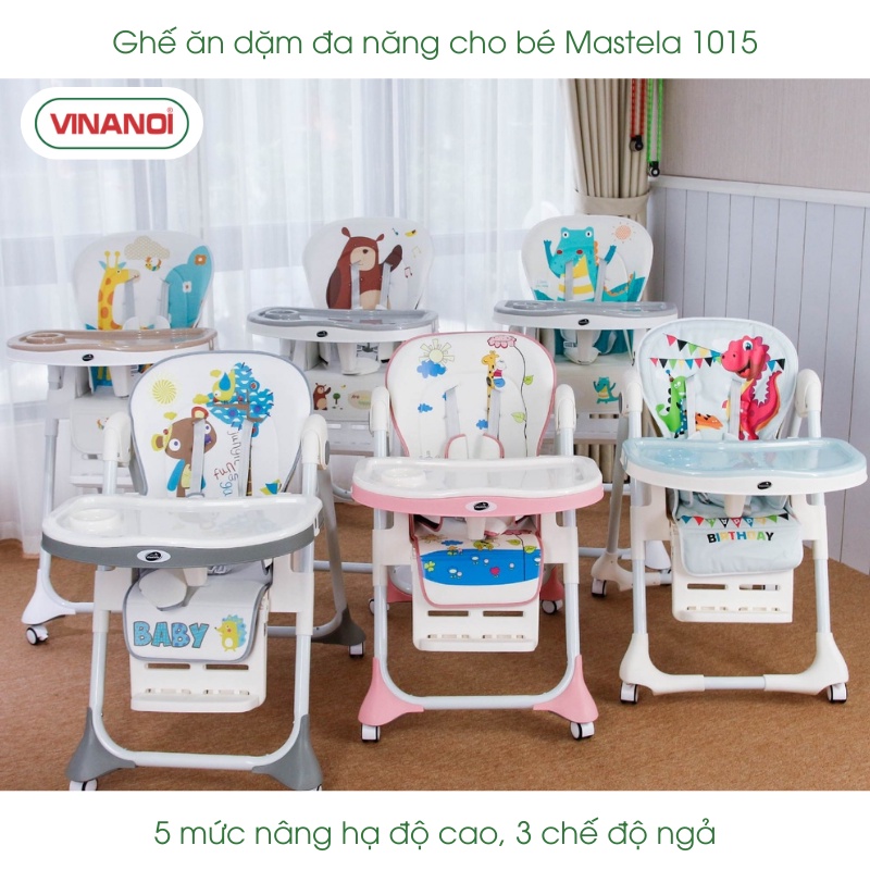 Ghế ăn dặm đa năng cao cấp cho bé Mastela 1015 giúp bé ngồi ăn đúng tư thế, ghế có khay bàn ăn, 5 mức nâng hạ độ cao