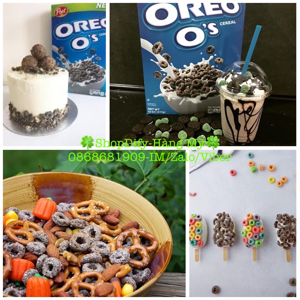 Hot - Ngũ cốc ăn sáng Oreo O's Cereal, Mega Stuf Marshmallows Post hàng Mỹ ShopDify