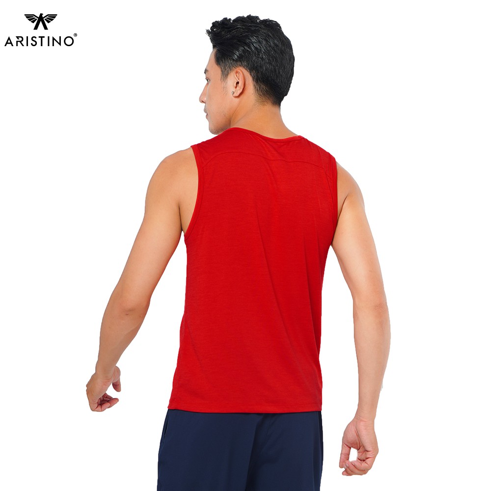 Áo Tank-Top Nam Cao Cấo Aristino ATT009S8 Màu Đỏ Trẻ Trung Nổi Bật