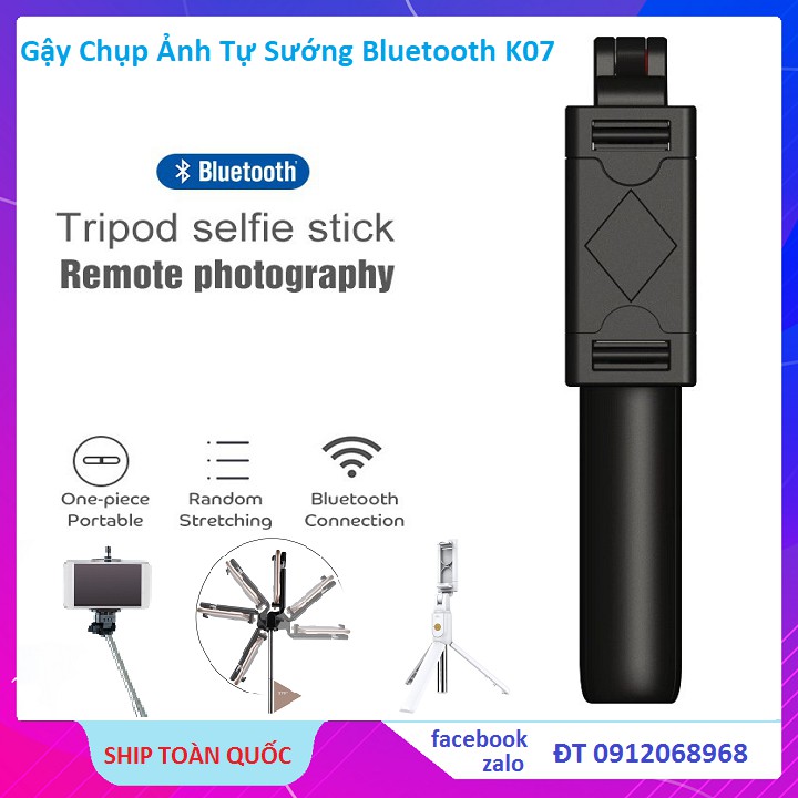 Gậy Tự Sướng Bluetooth K07, Gậy Selfie Bluetooth