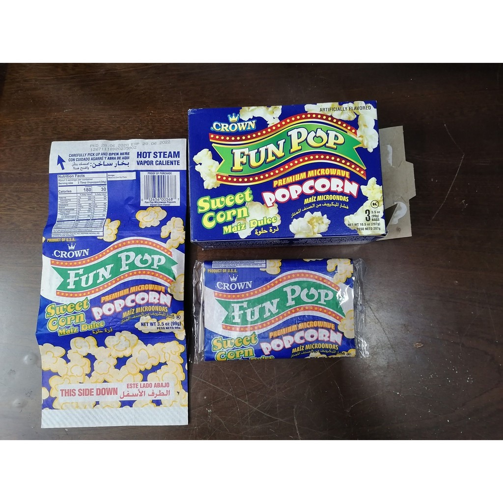 [Hộp 297g - Sweet] Bắp nổ (Bỏng ngô) vị Ngọt [USA] CROWN Premium Microwave Popcorn (tgc-hk) | BigBuy360 - bigbuy360.vn