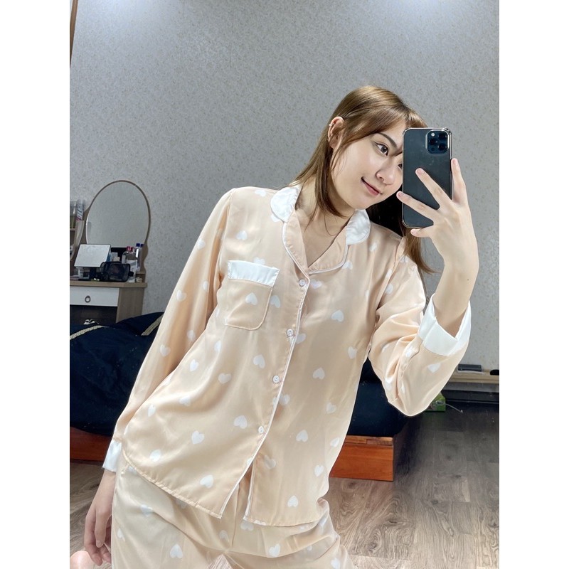 Bộ Pijama Lụa Satin Hoạ Tiết Mới | WebRaoVat - webraovat.net.vn