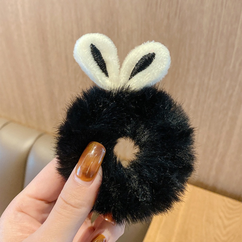 Dây Cột Tóc Đuôi Ngựa Co Giãn Đính Lông Thỏ Dễ Thương Giá Đỡ