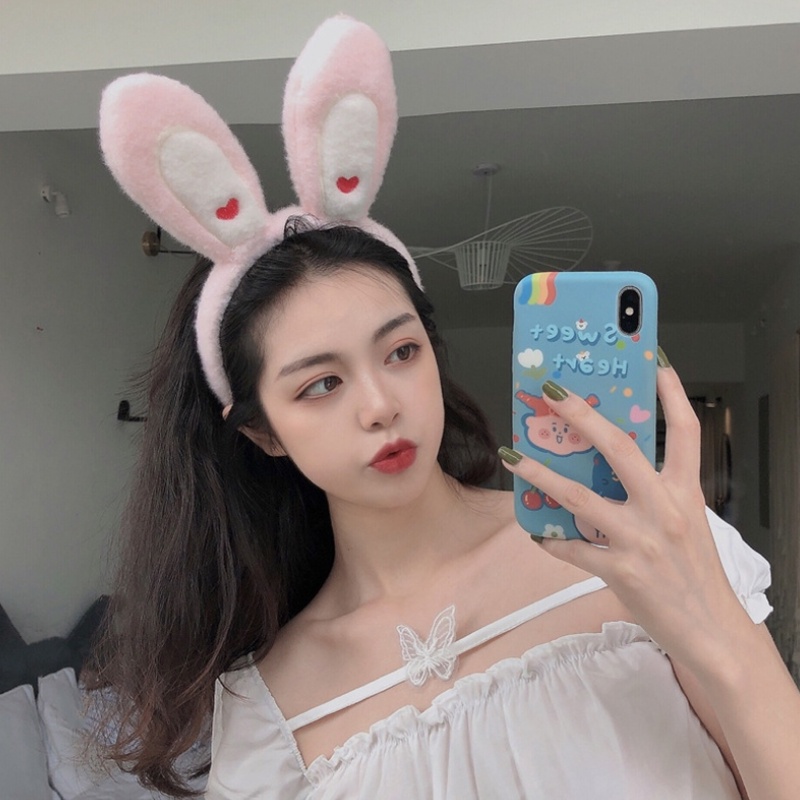 Băng đô rửa mặt hình tai thỏ dễ thương phong cách Hàn Quốc cho nữ