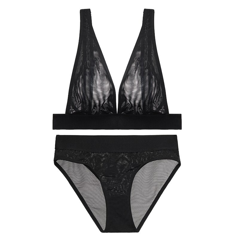 Bộ Đồ Lót Vải Lưới Trong Suốt Cổ Chữ V Khoét Sâu Gợi Cảm Cho Nữ Size S-2Xl | BigBuy360 - bigbuy360.vn