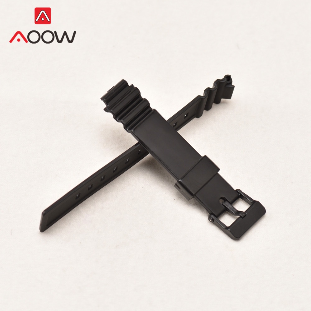 Dây Đeo Đồng Hồ Thể Thao Bằng Nhựa Dẻo Màu Trắng Đen 14mm Chống Thấm Nước Cho Casio LRW-200H