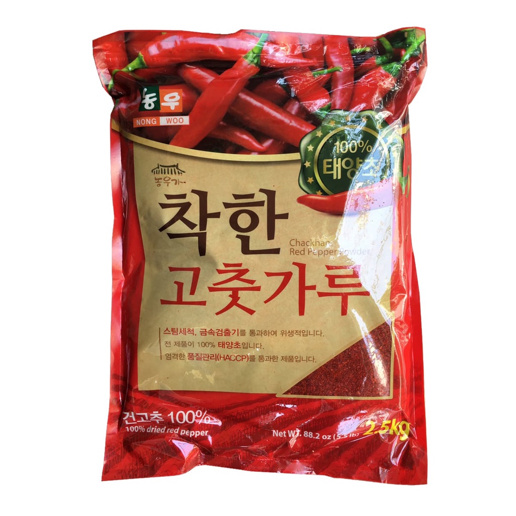 2.5 Kg Ớt Bột Vảy Cánh Hàn Quốc Làm Kim Chi CHACKHAN - Thương Hiệu NONG WOO