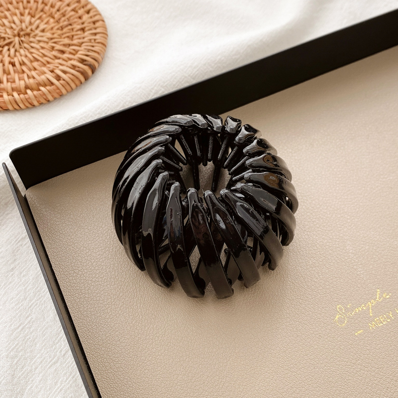 Kẹp tóc nhựa màu trơn thiết kế đơn giản thời trang cho nữ