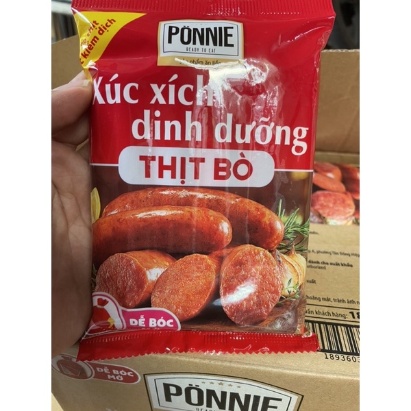 Xúc xích dinh dưỡng Ponnie thịt bò 175gr( 5 cây x 35gr) | BigBuy360 - bigbuy360.vn