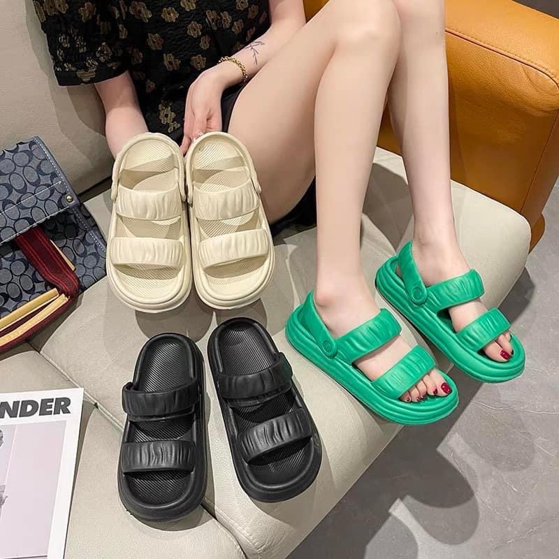 Giày sandal độn đế quai nhún siêu xinh hothit