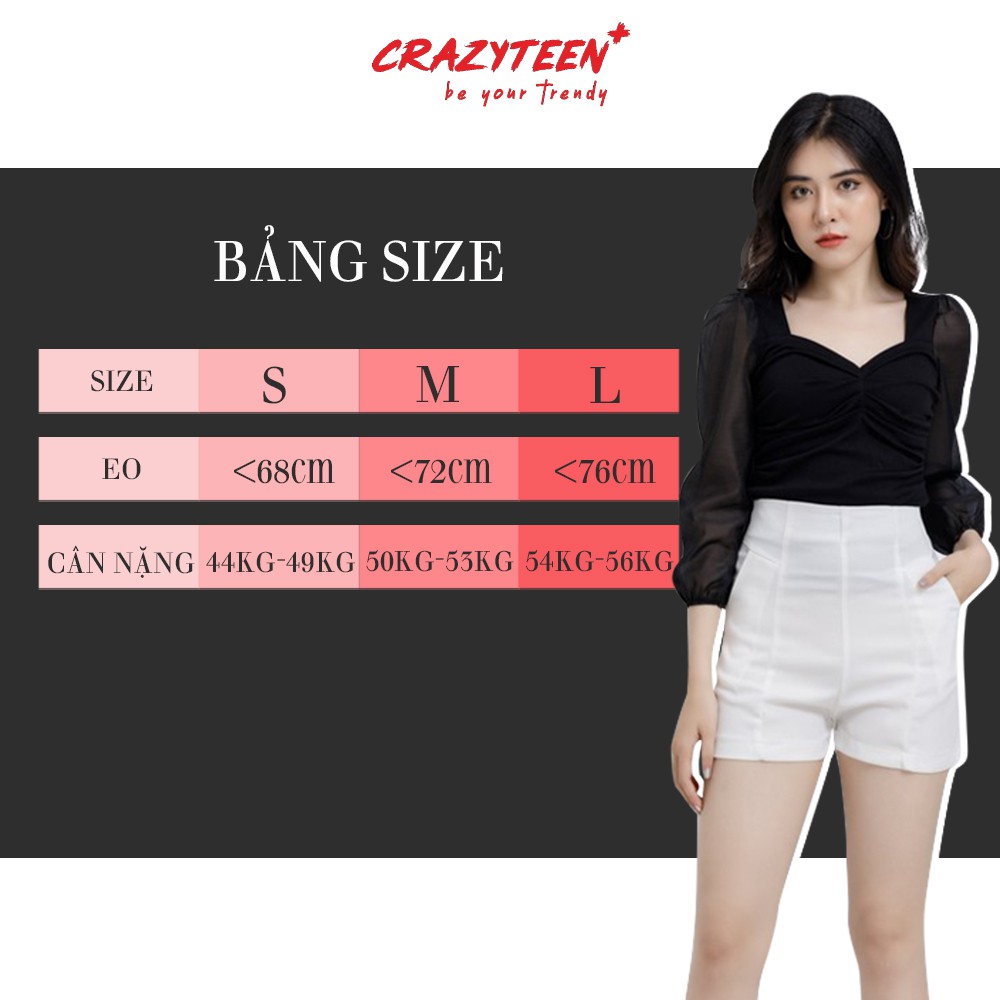 Quần jean nữ CRAZYTEEN dáng baggy lưng bo chun phối nơ trẻ trung K0075