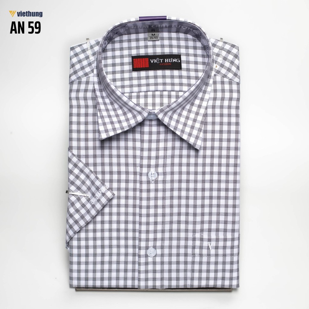 Sơ mi nam cộc tay Việt Hưng AN59 regular fit | BigBuy360 - bigbuy360.vn