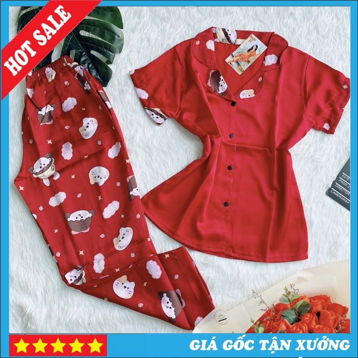 [ XẢ GIÁ GỐC ] Bộ pizama ChâtSatin Phối - Trẻ Trung, Nhiều Màu Chất Siêu Mát
