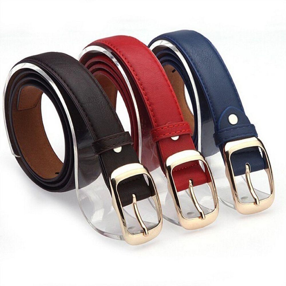 Mxgoods Hàng Mới Về Thắt Lưng Da Giả Khóa Kim Loại Sáu Màu Sắc Phổ Biến Thời Trang Đẹp/Nhiều Màu Cho Nữ