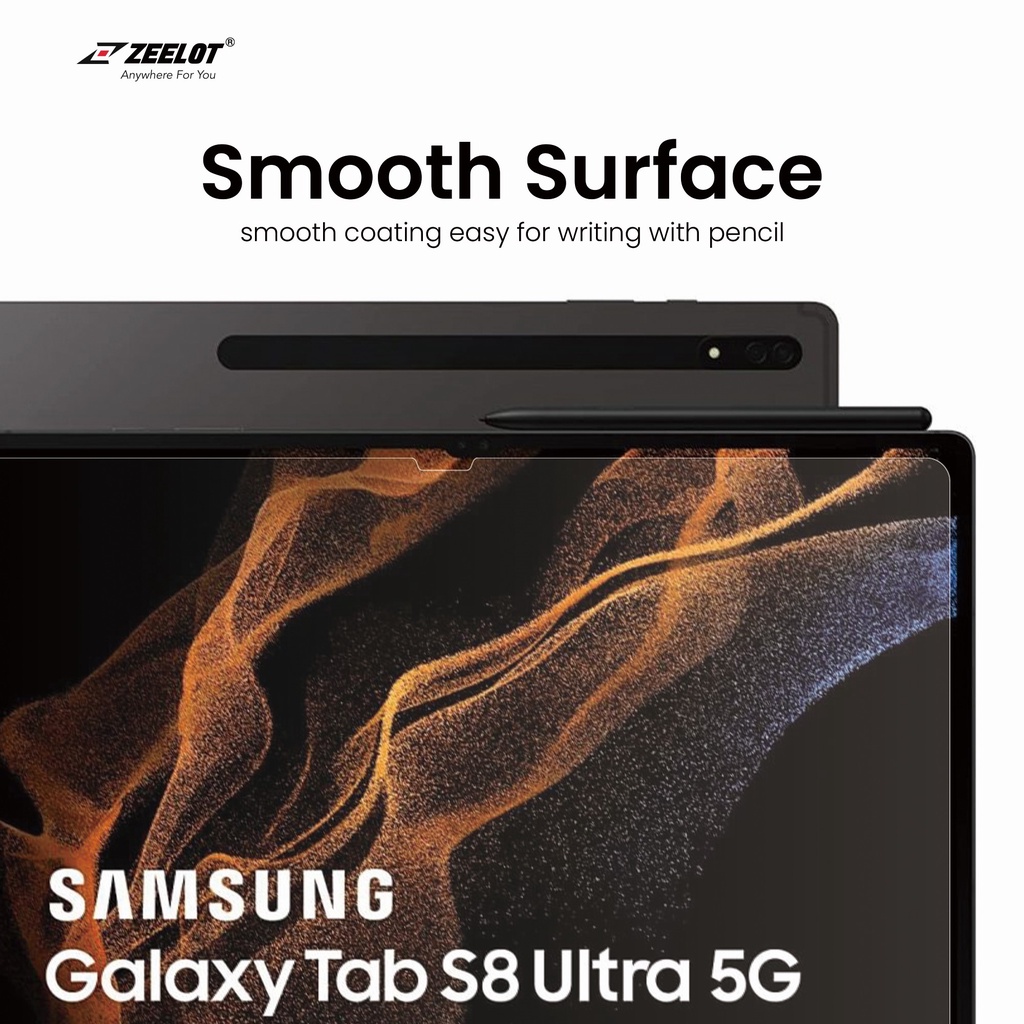 Dán cường lực Zeelot Pure Shield Glass Cho Galaxy Tab S8/ S8 Plus/ S8 Ultra - Hàng Chính Hãng
