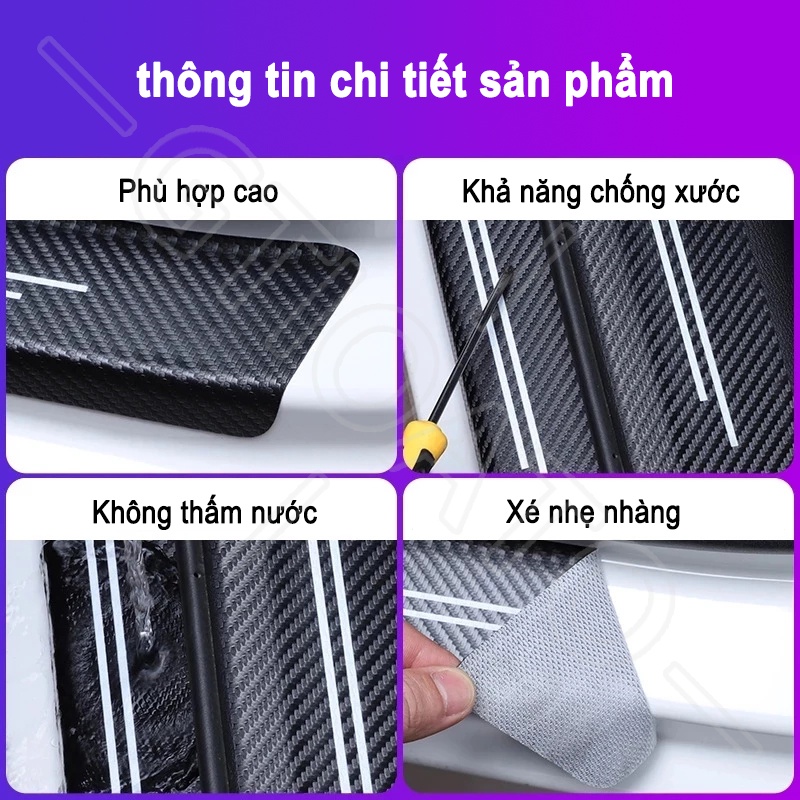GTIOATO 4 Chiếc Sợi Carbon Dán Cửa ô Tô Miếng Dán Xe DáN ChốNg XưỚC Ô Tô Bảo Vệ Cửa ô Tô Phụ KiệN Ô Tô Cho Audi TT R8 Q5 Q7 RS7 A7 A8 A5 A4 Q8 A6 A3 RS5 Q2 Q3